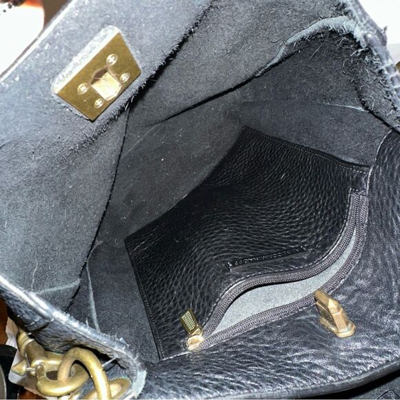 Rebecca Minkoff Black pebble Leather Darren hobo brass hardware women’s handbag - Picture 16 of 16